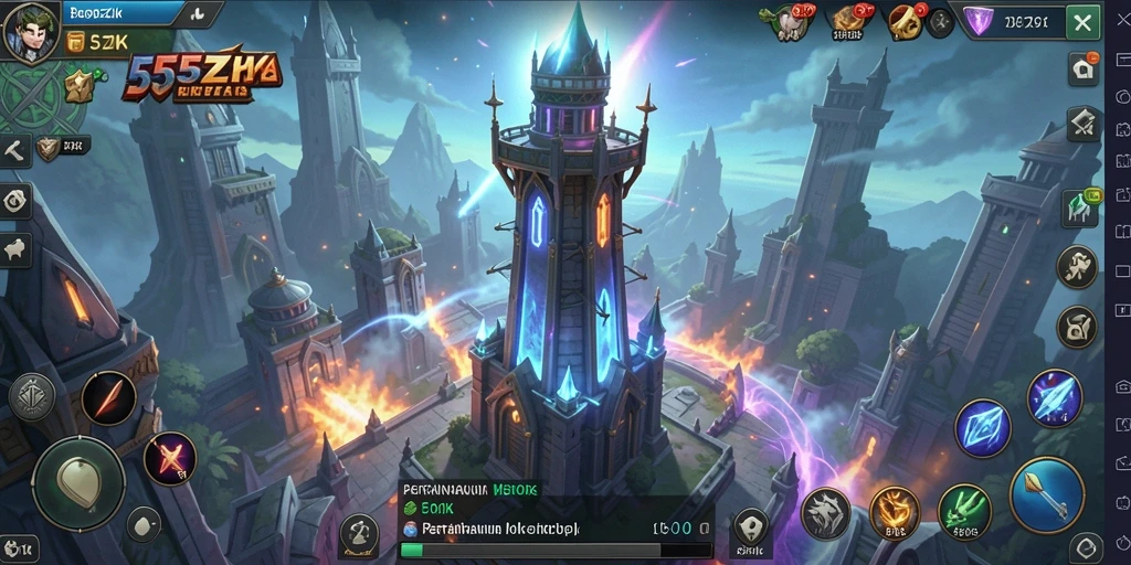 Tampilan gameplay menakjubkan dari game Tower Defense 555ZK.