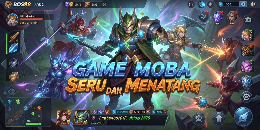 Screenshot gameplay BOS88 menampilkan aksi pertarungan tim yang seru dan strategis.