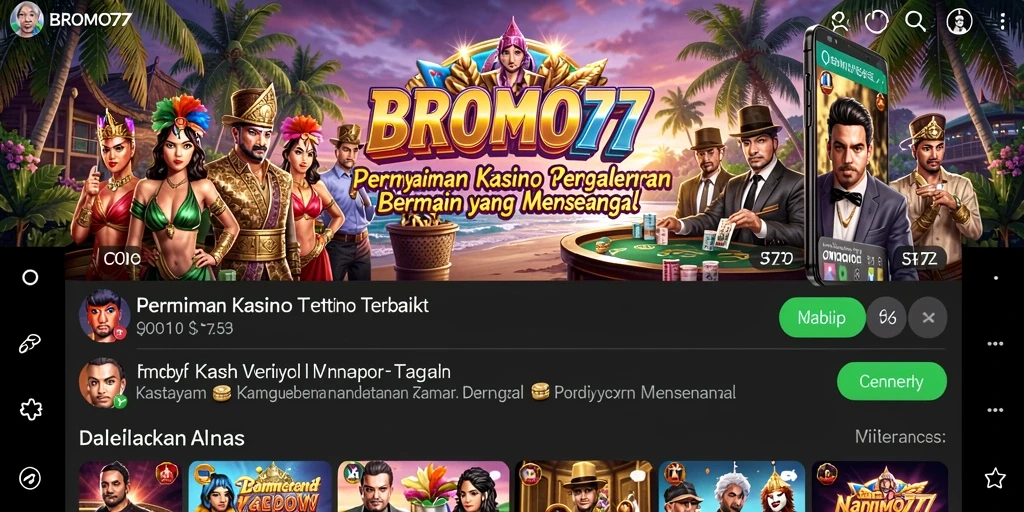 Screenshot BROMO77 menampilkan gameplay Kasino yang memukau.