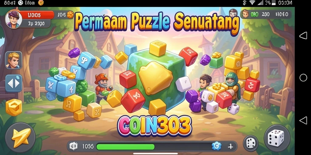 Tampilan gameplay menantang di COIN303 dengan desain warna-warni.