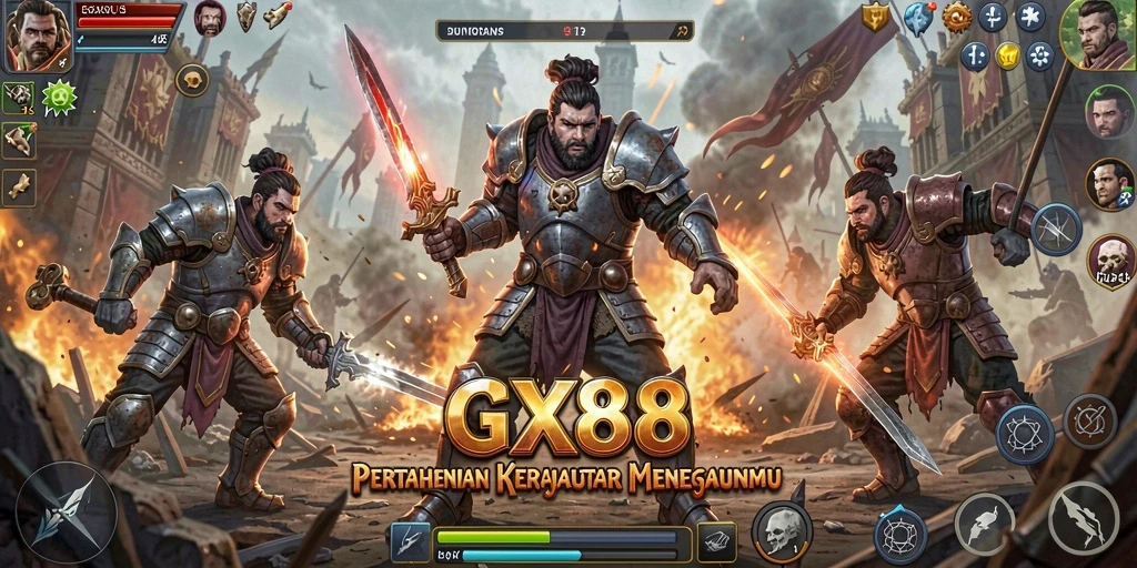Tangkapan layar GX88 menampilkan aksi menegangkan di medan perang Tower Defense.