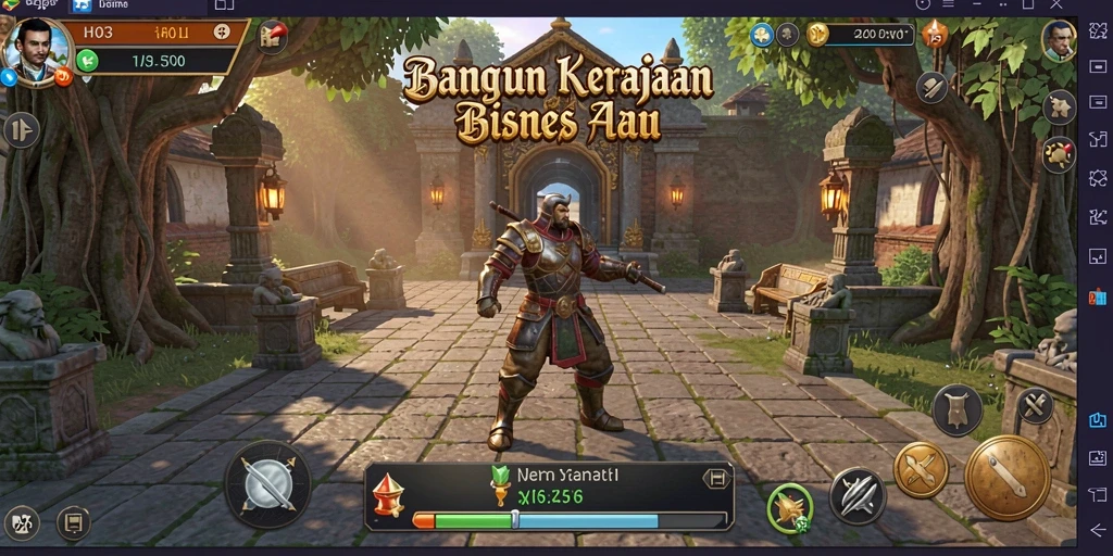 Screenshot H03 menunjukkan pemain membangun kerajaan bisnis yang sukses.