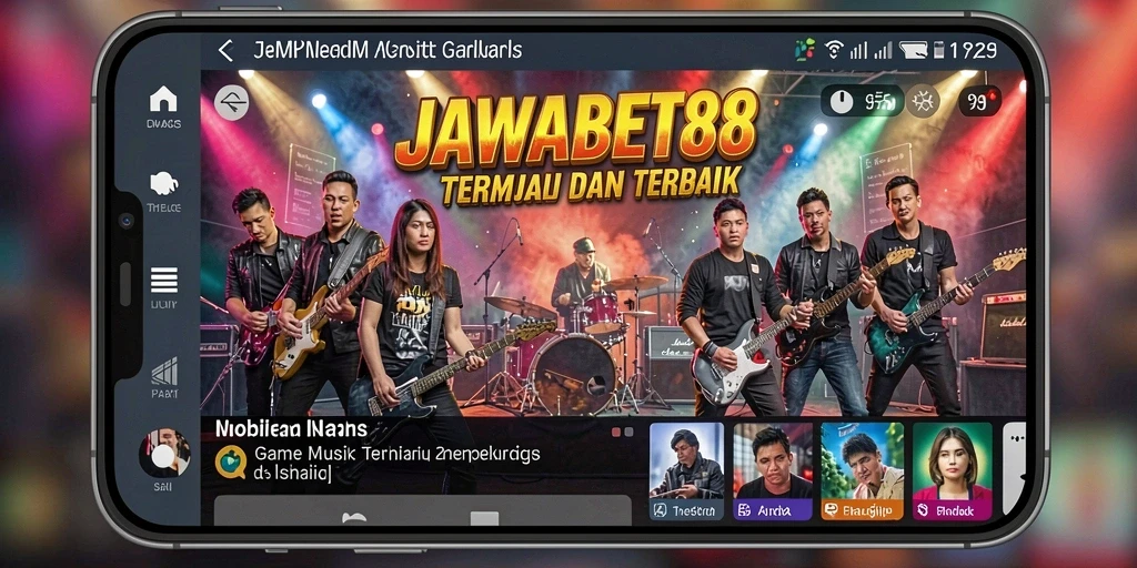 Tampilan interaktif gameplay musik JAWABET88 yang menarik dan menyenangkan.