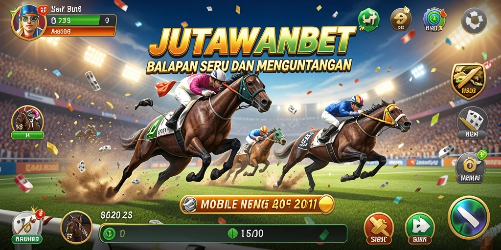 Screenshot gameplay JUTAWANBET yang menunjukkan aksi balapan seru.