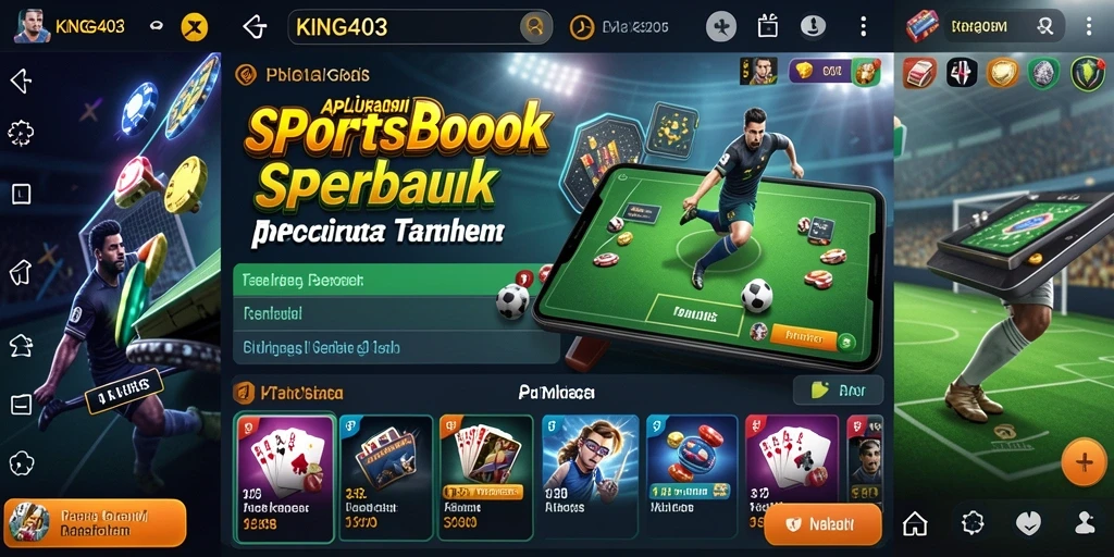 Tampilan screenshot KING403 menampilkan antarmuka pengguna aplikasi Sportsbook.
