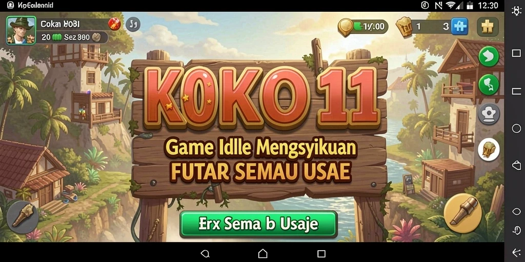 Tampilan gameplay KOKO11 yang menawan dengan karakter unik dan sumber daya yang mengalir.