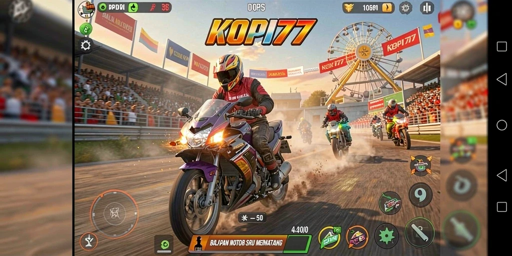 Gameplay seru dalam balapan motor yang mendebarkan di KOPI77.