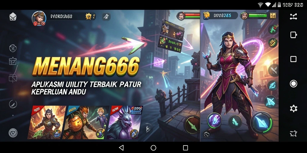 Tampilan utama aplikasi MENANG666 dengan fitur unggulan yang mudah diakses.