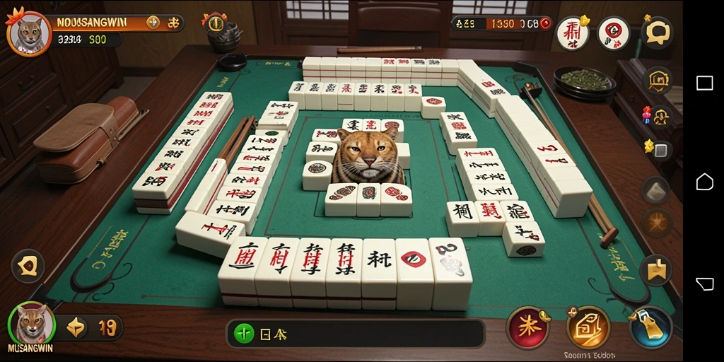 Tampilan menarik dari gameplay Mahjong MUSANGWIN.