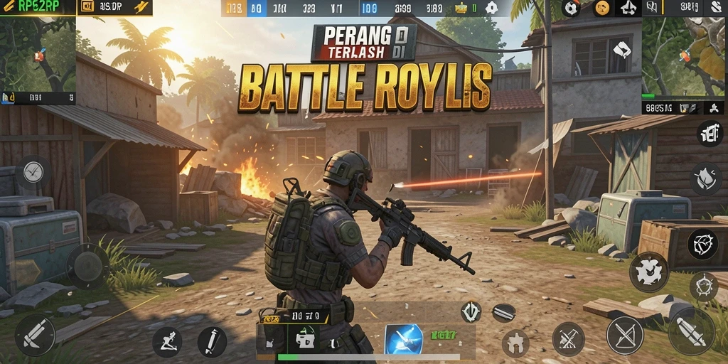Gameplay intens dalam RP62RP menampilkan pertempuran seru di arena.