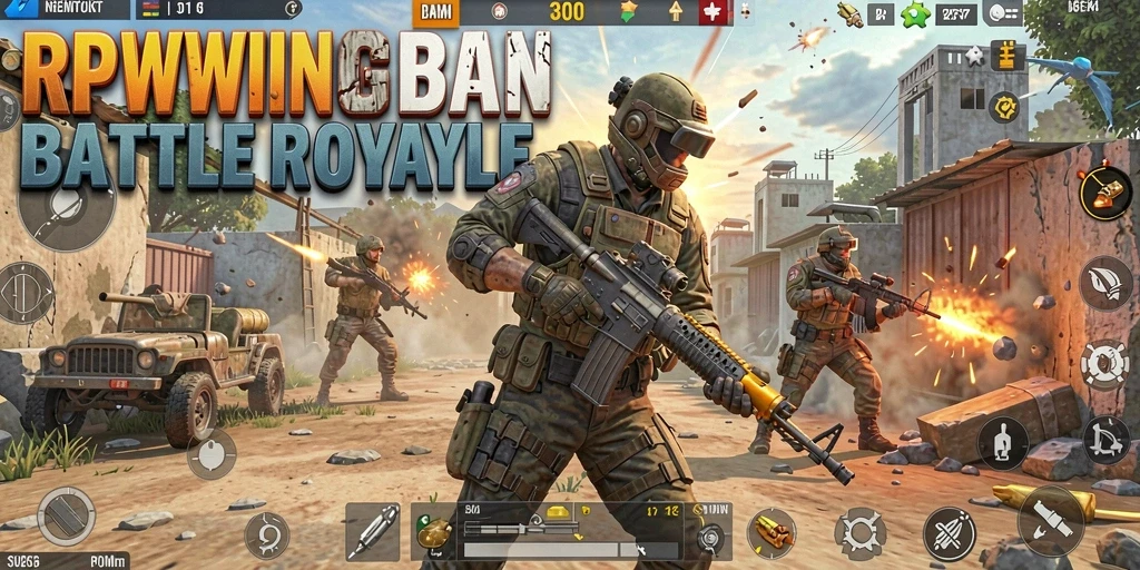 Gameplay RPWIN1 yang seru dalam pertarungan Battle Royale.